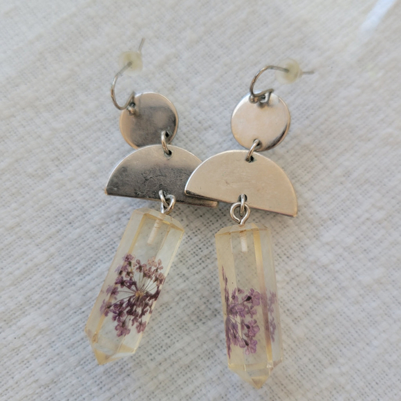 Women's Unbranded Earrings, One Size, Silver Purple - Picture 2 of 4